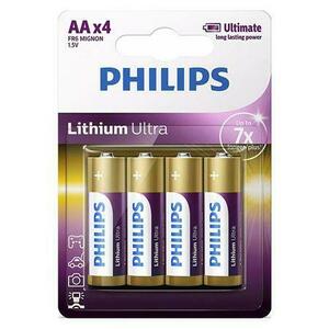 Baterii Philips FR6LB4A/10, Lithium Ultra LR6 AA, 1.5 V, 4 buc imagine