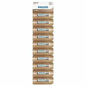 Baterii Philips LR03AL10S, Alkaline, AAA LR03, 10 buc imagine