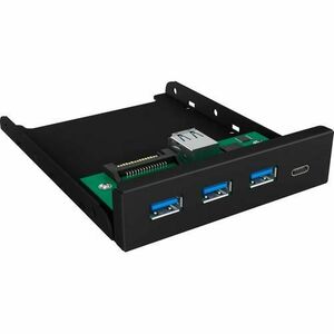 Hub USB IcyBox IB-HUB1418-I3, 3 Porturi USB 3.0, 1 Port USB-C, Panou frontal 3.5inch imagine