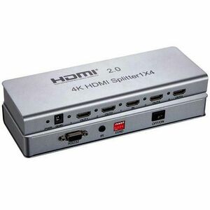 Splitter HDMI 4 porturi, 1 intrare - 4 iesiri, V2.0, 4K x 2K/60Hz, FULL HD, 3D, alimentator inclus, PremiumCord, khsplit4e imagine