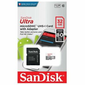 Card de memorie SanDisk Ultra microSDHC, 32GB, 100MB/s Class 10 UHS-I + SD Adapter imagine