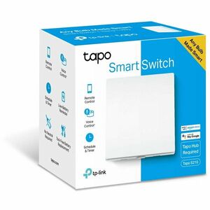 Intrerupator inteligent, necesita hub Tapo H100 pentru functionare, programare prin smartphone aplicatia Tapo, 2 x baterii AAA, WiFi, alb imagine