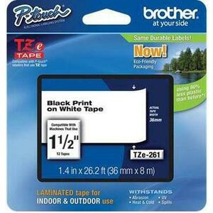 Brother Etichete TZE261 36mm (negru/alb) imagine