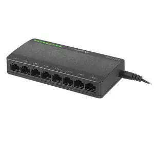 Switch Lanberg 41568, cu 8 porturi Fast Ethernet RJ-45 10/100 Mbps, 5V, racire pasiva, negru imagine