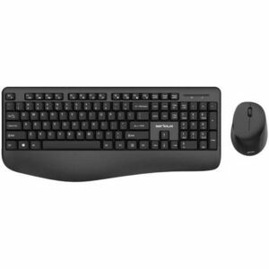Kit wireless tastatura + mouse Serioux, office, design ergonomic, Negru imagine