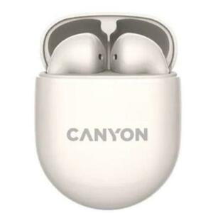 Casti True Wireless Canyon TWS-6, Bluetooth, Touch Control, Gaming Mode, Microfon (Alb) imagine