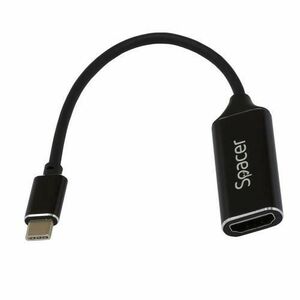 Adaptor Spacer SP-CM-HDMIF-01, USB 3.1 Type-C tata la HDMI mama, 15cm, rezolutie maxima 4K UHD 3840 x 2160 la 30 Hz, Negru imagine