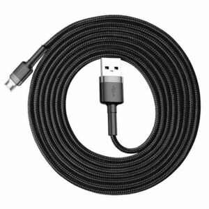 Cablu Date si Incarcare Ultrarezistent Mesh Textil Baseus Cafule Micro, USB la Micro USB, Negru, Ultra Rezistent, 2 Metri imagine