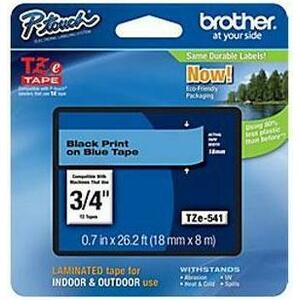 Brother Etichete TZE541 18mm (negru/albastru) imagine