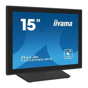 Monitor TN LED Iiyama 15inch T1532MSC-B1S, 1024 x 768, VGA, HDMI, DisplayPort, Touchscreen (Negru) imagine