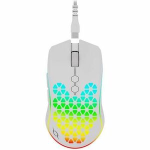 Mouse Gaming Wireless AQIRYS Polaris, 16000 DPI, USB, iluminare RGB (Alb) imagine