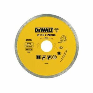 Disc diamantat Dewalt pentru placi ceramice 110x20mm DT3714-QZ imagine