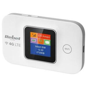 Modem MI-FI 4G LTE REBEL RB-0701, slot microSD, slot micro SIM, port microUSB, Ecran LCD 1.44” (Alb) imagine