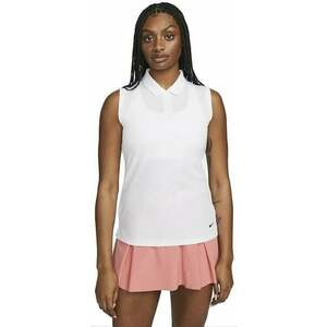 Nike Dri-Fit Victory Womens Sleeveless Golf Polo White/Black XS imagine