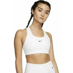 Nike Dri-Fit Swoosh Womens Medium-Support 1-Piece Pad Sports Bra White/Black S Lenjerie de fitness imagine