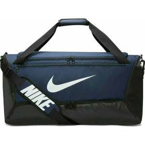 Nike Brasilia 9.5 Duffel Bag Midnight Navy/Black/White 60 L Sport Bag imagine