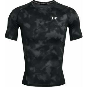 Under Armour UA HG Armour Printed Short Sleeve Black/White S Tricouri de fitness imagine
