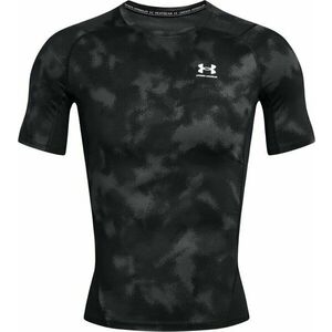 Under Armour UA HG Armour Printed Short Sleeve Black/White M Tricouri de fitness imagine