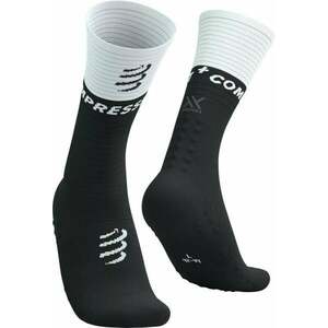 Compressport Mid Compression Socks V2.0 Black/White T1 Șosete pentru alergre imagine