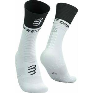 Compressport Mid Compression Socks V2.0 White/Black T1 Șosete pentru alergre imagine