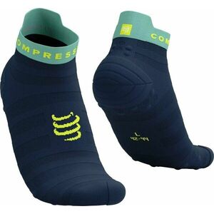 Compressport Pro Racing Socks V4.0 Ultralight Run Low Dress Blues/Eggshell Blue/Green Sheen T4 Șosete pentru alergre imagine