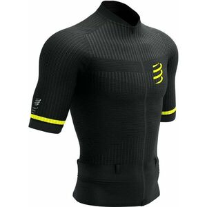 Compressport Trail Postural SS Top M Black/Safety Yellow XL Tricou cu mânecă scurtă pentru alergare imagine