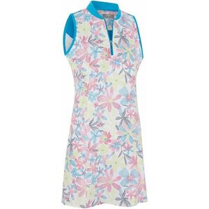 Callaway Womens Chev Floral Dress With Back Flounce Alb strălucitor XS imagine
