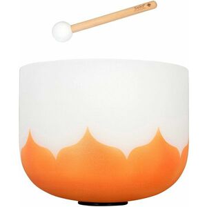 Sela 10" Crystal Singing Bowl Lotus 440 Hz D - Orange (Sacral Chakra). incl. 1 Wood Mallet imagine