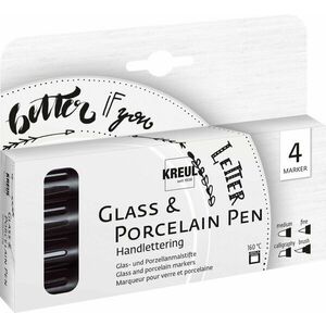Kreul Glass & Porcelain Pen Handlettering Set de Vopsele din sticlă imagine