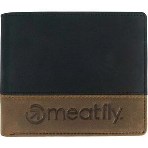 Meatfly Eddie Premium Leather Wallet Black/Oak Portofel imagine