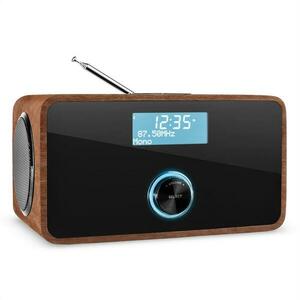 Auna DABstep DAB / DAB + Radio Digital Bluetooth RDS FM radio cu ceas deșteptător lemn de nuc imagine
