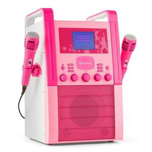 Auna Sistemul KA8P-V2 PK Karaoke CD AUX 2x microfon roz imagine