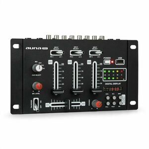 Auna Pro DJ-21, dj-mixer, pult de mixaj, usb, negru imagine