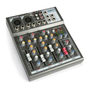 Vonyx VMM-F401, consola de mixare muzicală cu 4 canale, USB player, AUX-IN, puterea de 48V imagine
