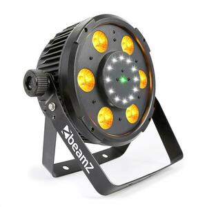 Beamz BX100 PAR, reflector LED, 6x6 W, 4-v-1-RGBW-LED-uri, 12x LED-uri strobe, laser RG imagine