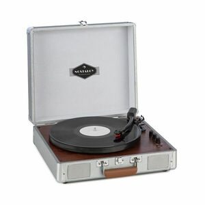 Auna Billy Bob, gramofon cu difuzor stereo BT, bluetooth, argintiu imagine