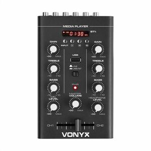 Vonyx STM500BT, mixer Dj cu 2 canale, MP3-Player, USB-port, negru imagine