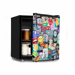Klarstein Cool Vibe 62+, frigider, F, 46 de litri, VividArt Concept, stil stickerbomb imagine