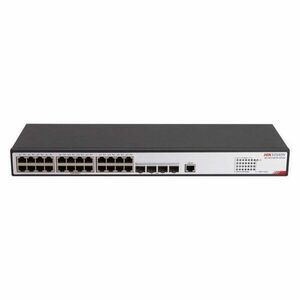 Switch cu 24 porturi RJ45 Hikvision DS-3E2728-HI-24T4X, 128 Gbps, 95.24 Mpps, 32000 MAC, 4 port-uri fibra optica 10G, cu management imagine