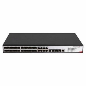 Switch cu 24 porturi SFP Hikvision DS-3E2736-HI-24F8T4X, 144 Gbps, 107.14 Mpps, 32000 MAC, 4 port-uri fibra optica 10G, 8 port-uri RJ45, cu management imagine
