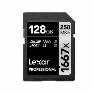 Card de Memorie Lexar Professional 1667x, SDXC, 128GB, Clasa 10, UHS-II imagine