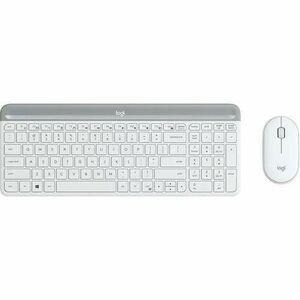 Kit wireless tastatura si mouse Logitech MK470, USB, Layout US INT (Alb) imagine