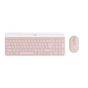 Kit wireless tastatura si mouse Logitech MK470, USB, Layout US INT (Roz) imagine