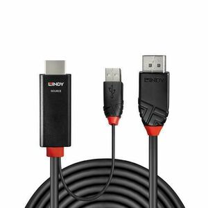 Cablu Lindy LY-41498, HDMI + USB-A - DisplayPort, 1m imagine