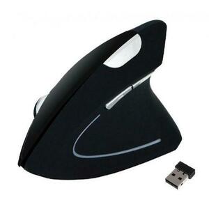 Mouse wireless Rebeltec, Vertical, Bluetooth 2.4 GHz, 1600 dpi (Negru) imagine