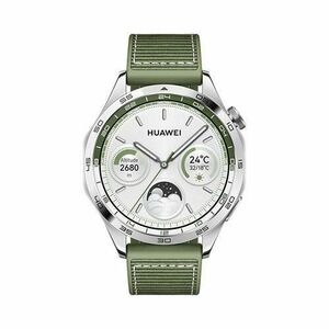 Smartwatch Huawei Watch GT 4, Ecran 1.43inch, 46mm, Bluetooth, Curea Textila, Waterproof 5 ATM (Argintiu) imagine