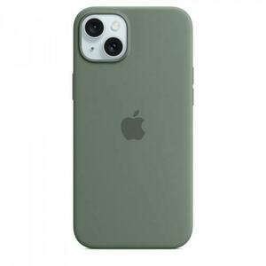 Husa protectie spate Apple Silicone Case MagSafe pentru Apple iPhone 15 Plus (Verde inchis) imagine