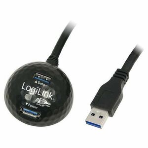 Cablu de prelungire, Logilink, USB 3.0 cu statie de andocare, Negru imagine