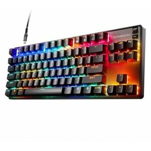 Tastatura Gaming Mecanica SteelSeries Apex Pro TKL, USB-C, iluminare RGB, Layout UK, model 2023, Switch Ajustabil (Negru) imagine