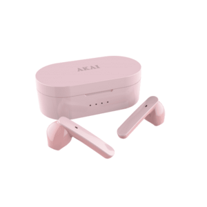 Casti True Wireless Akai BTE-J10P, Bluetooth, Microfon (Roz) imagine